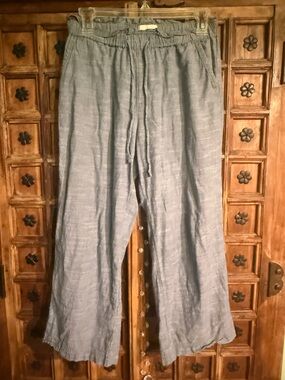 Pact Chambray Blue Elastic Waist Pull-On Pants